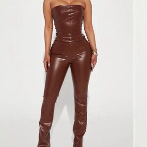 Fashion Nova Chocolate Faux Leather Pants